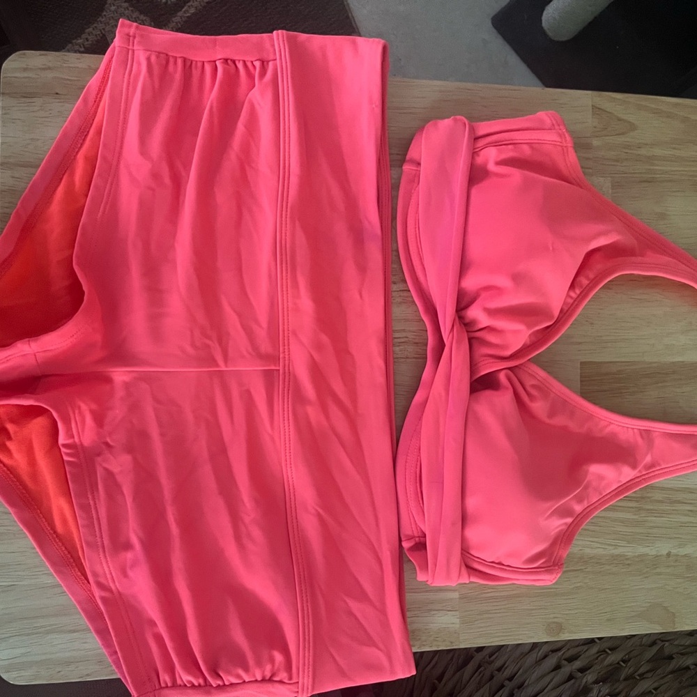 Athleta Neon Coral Pink Bikini Set